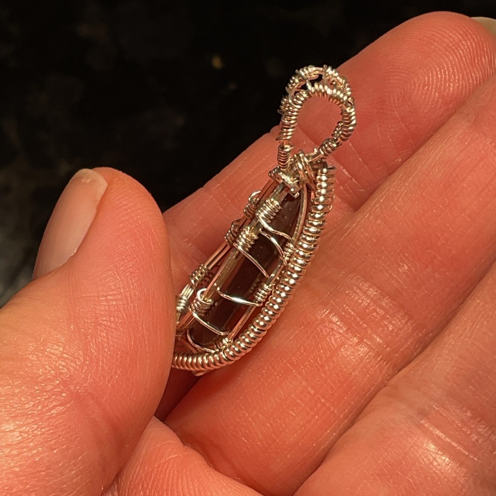 Amber .925 Silver Wire Wrap pendant - Picture 5 of 5